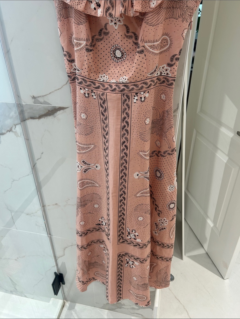 Sandro Blush Pink Paisley Midi Dress - Picture 5 of 6